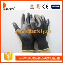 Black Nitrile Coating 13 Gauge Black Nylon Shell, Working Glove Dnn418